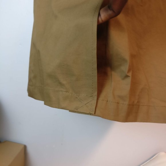 Minimalist Double Breasted belted Long Trench Coat with pockets 38R UnLined, new - Picture 8 of 16